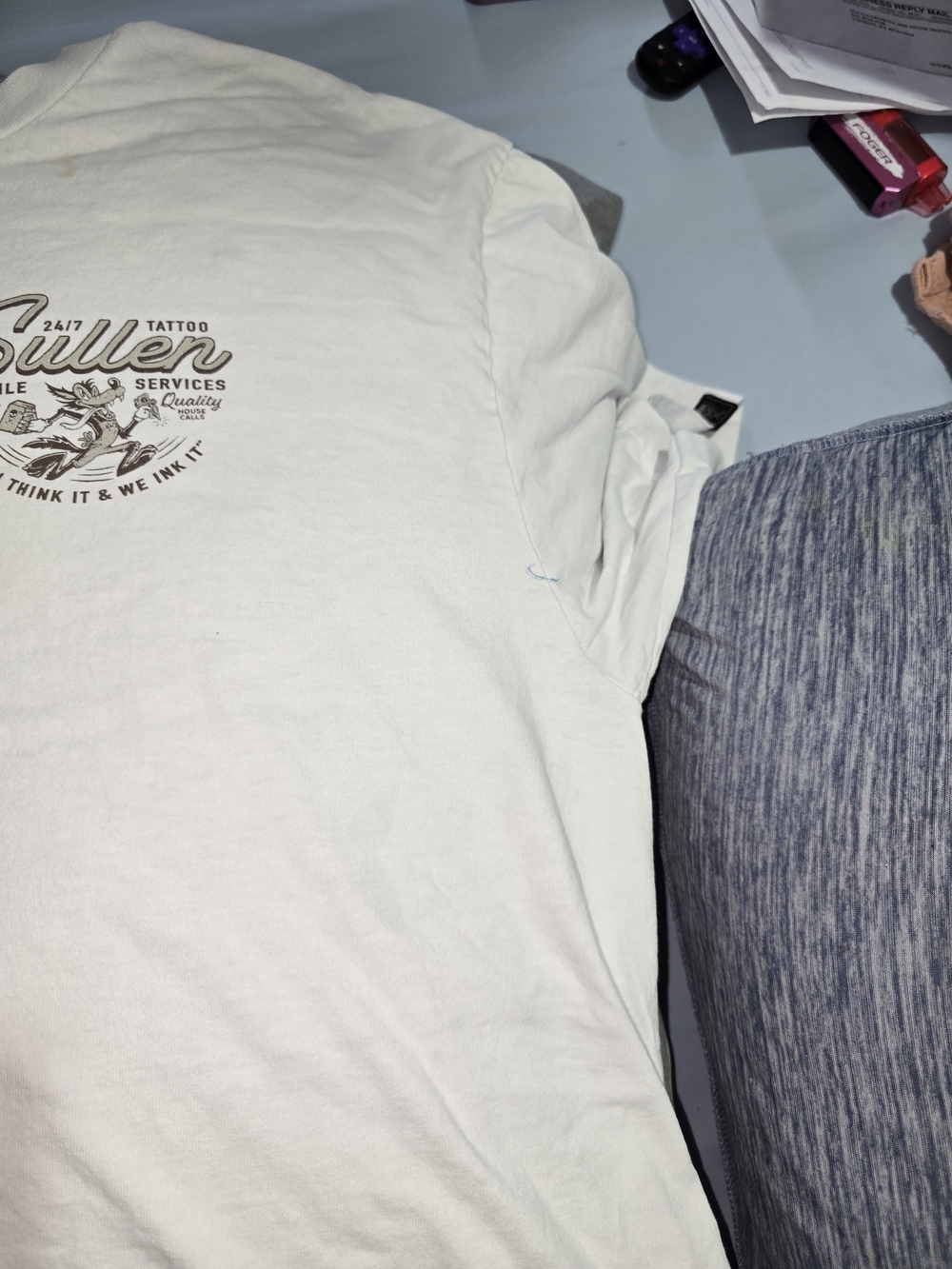 Sullen Tattoo Services Graphic Tee - White with Brown Print - Picture 8 of 9